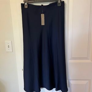 New silk midi skirt - navy